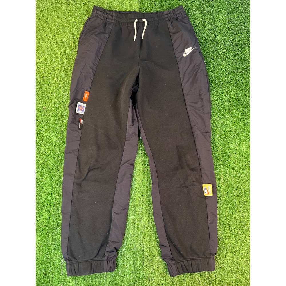 Nike Sportswear Sport Pack Mens Black Fleece Track Pants Multi Logo CJ2048-010 M